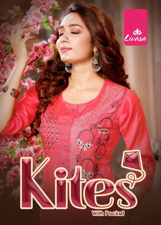 Livasa Kites Regular Wear Rayon Designer Embroidery Kurti Collection